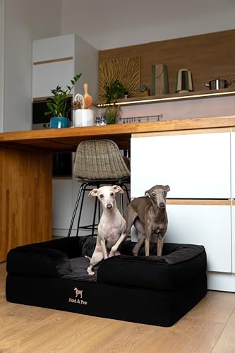 Image of NOAH & PAW Large Dog Bed, 35x25x11 Inch, Orthopedic Dog Beds, Eggshell Memory Foam Infused with Cooling Gel, Inner Cover, Water Resistant, Machine Washable (Denim Sofa Collection)