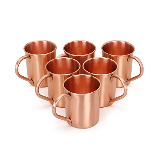Zap Impex Pure Copper Moscow Mule Mug, No Coating, Pure Copper, Ideal for All Chilled Drink Glaring to Entertain & Bar or Home, Large Bar Gift Set of 6