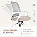 NEO CHAIR Office Ergonomic Executive Computer Desk Chair, Mesh Lumbar Support Adjustable Height Rolling Wheels Swivel Comfortable Modern Mid Back for Home Task Vanity Bedroom Study (Beige)
