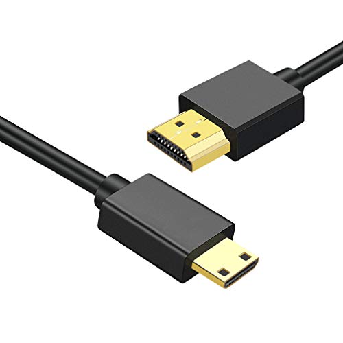 Seadream Mini HDMI to HDMI Cable,High Speed 4K 60Hz Ultra-Thin HDMI Male to Mini HDMI Male Support 4K Ultra HD, 1080p, 3D,for Projector, Monitor, Camcorder(HDMI 2.0) (Black 1Feet)