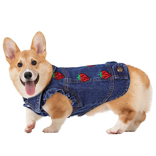 Judybridal Pet Clothes Dog Jeans Jacket, Cool Costume Vest For Small Medium Dogs Cats, Puppy Lapel Denim Shirt Apparel For Chihuahua Yorkies (Blue S) #TOP8