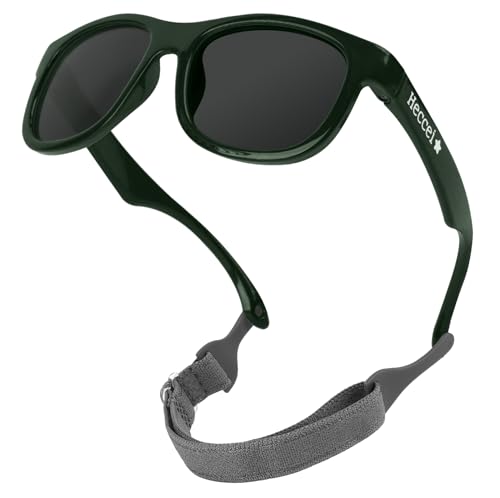 HECCEI Baby Sonnenbrille Polarisiert 100% UV-Schutz, BPA-Frei Scout Sonnenbrille Flexibles Gestell für Kleinkinder Jungen und Mädchen 0-24 Monate