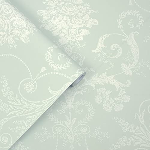 Laura Ashley Josette Duck Egg Wallpaper #TOP4