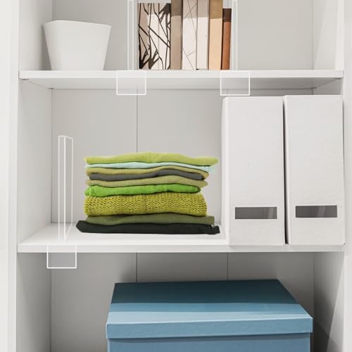 Hyacinthy 4 PCS Acryl Regalteiler, Klarer Regaltrenner für Kleiderschrank Trenner Regal Trennwand Shelf Dividers Justierbare Kleidung-Lagerung Organizer für Schlafzimmer-Küche-Büro