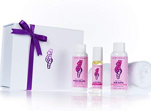 Motherlylove PREPARE FOR BIRTH Gift Box - Original Gift for Mums to Be - 100% Natural Omega Essential Oils: Perineum Oil, Labour Massage Oil, Pulse Point - Created by an Expert Midwife - Made in UK