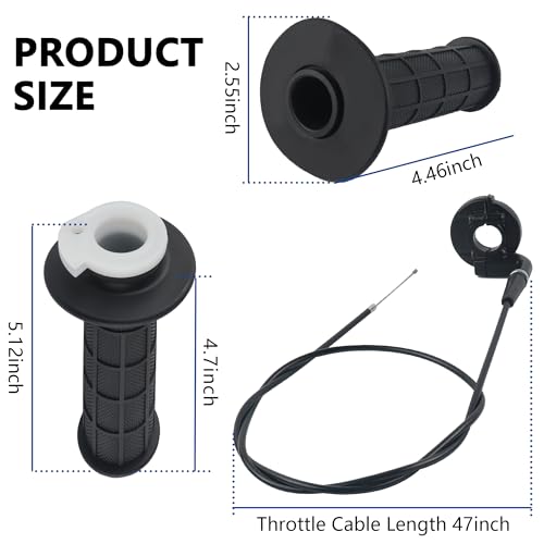 Image of Mini Bike Throttle Cable Kit with 7 /8 inch 22mm Dirt Bike Grips,Twist Throttle Compatible with Falcon 200 Mini Bike Motovox MBX10 MBX11 MBX12 Mini Bike Coleman CT200U CT200U-EX BT200X Mini Bike