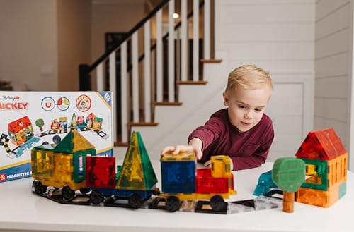 Tytan Disney Junior Mickey Mouse Jumbo Train Set — 112-Piece Magnetic Tiles with Vehicles — view 6