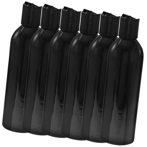 FRCOLOR 6個 空の瓶 空のトラベルボトル プレミアム クリア 詰め替え用サンプルボトル 透明なウォーターボトル 容器 蓋 石鹸 シャンプーボトル シャンプーディスペンサー Black