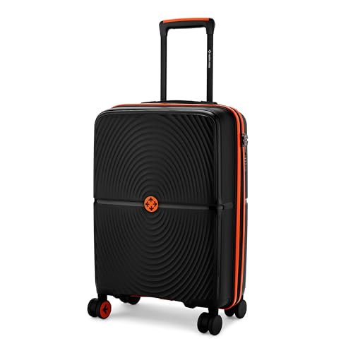 Image of Nasher Miles Bali Hard-Sided Polypropylene Cabin Luggage 20 inch | 55cm | 8 Wheels Small Trolley Bag for Travel | Suitcase (Black)