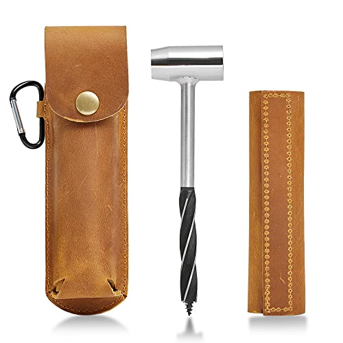 Doqn Survival Settlers Tool Bushcraft Hand Auger Wrench, Scotch Eye Wood Auger Drill ,Manual Auger Outdoor Wood Peg and Hole Maker Bushcraft Gear Bushcrafting Tools for Bushcraft Backpack and Camping (D10) 