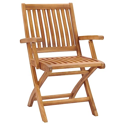 Chaise de jardin pliable teck avec coussin gris résistant intempéries