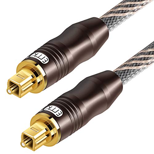 Digital Optical Audio Cable Toslink Cable - [Nylon Braided Jacket,Durable and Flexible] EMK