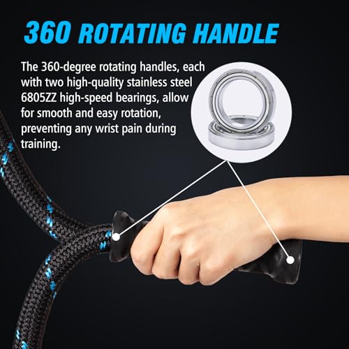 Supertrip Upgraded Weighted Jump Rope for Fitness Men Women Second Generation 360 Rotating Handles, 3.21LBS 3.38LBS 3.41LBS Polyester Heavy Skipping Rope for Exercise Workout Equipment - Image 4