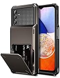 Vunake for Samsung A14 5g Case with Card Holder Galaxy A14 5g Wallet Case (Max 4 Cards) Dual Layer Protective Case Heavy Duty Hard PC TPU Bumper Shockproof Phone Case Cover for Samsung Galaxy A14 5g