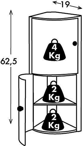 TATAY Corner Cabinet, Polypropylene, Brown, One Size