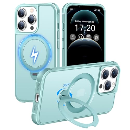 HuwaiH 360 Spin Magnet Ring Case for iPhone 12 pro max/13 pro max,Lake Blue
