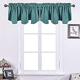 NICETOWN Blackout Kitchen Curtains Valances - Window Topper Treatment Scalloped Valances Tiers for...