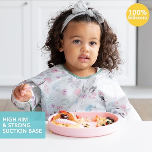 image for Bumkins Toddler and Baby Suction Plate, Silicone Grip Dish for Babies 