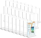 MaxGear 4x6 Acrylic Sign Holder 24 Pack, Double Sided Display Stand, Clear Paper Holder Picture Frame, Plastic Menu Holder Photo Frame Poster Stand for Stores, Restaurants, Hotels, Office