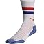 White W/Royal & Red Stripes