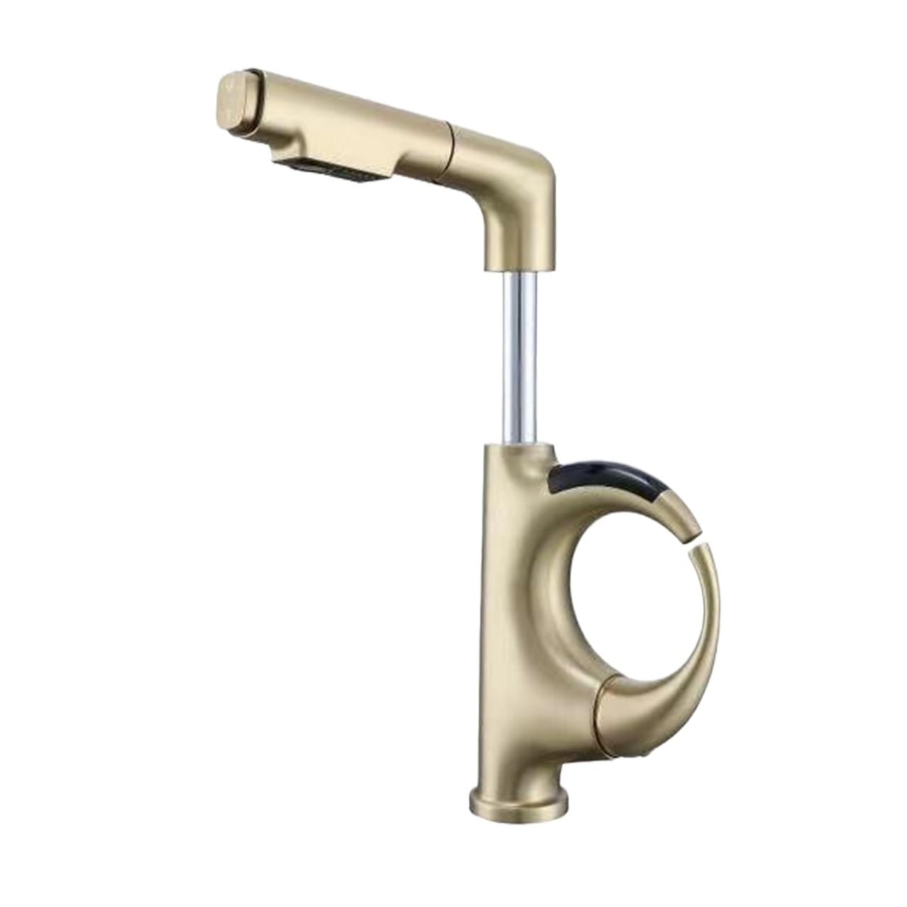 Robinet de cuisine pulvérisateur extractible et deux modes d'eau LED