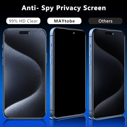 Image of MAYtobe 2-Pack Screen Protector for iPhone 15 Pro, iPhone 15 Tempered Glass
