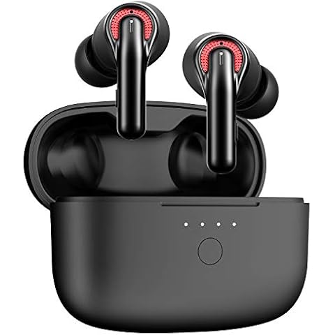 Tribit Wireless Earbuds, Qualcomm QCC3040 Bluetooth 5.2, 4 Mics CVC 8.0 Call Noise Reduction 50H Playtime Clear Calls Volume Control True Wireless Bluetooth Earbuds Earphones, FlyBuds C1 Black Cover