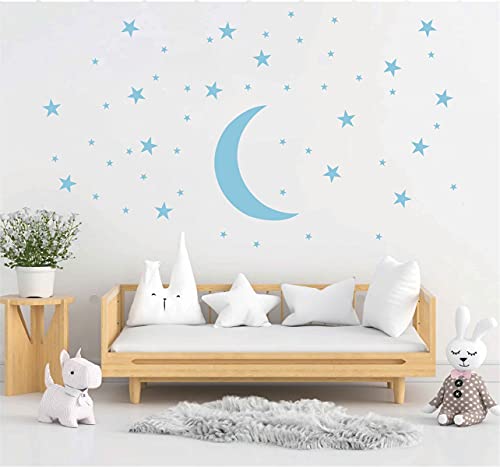 50 estrellas y luna adhesivos de pared para habitación infantil