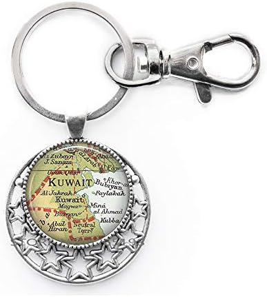 Kuwait map Key Ring, Kuwait map Keychain, Middle East map Jewelry Travel Gift map Gift for Traveler Keychain,Travel Gift,N290 image 2