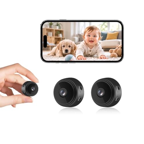 Mini Nanny Cam Spy Camera WiFi Hidden Home Security Video Recorder, 2 Packs