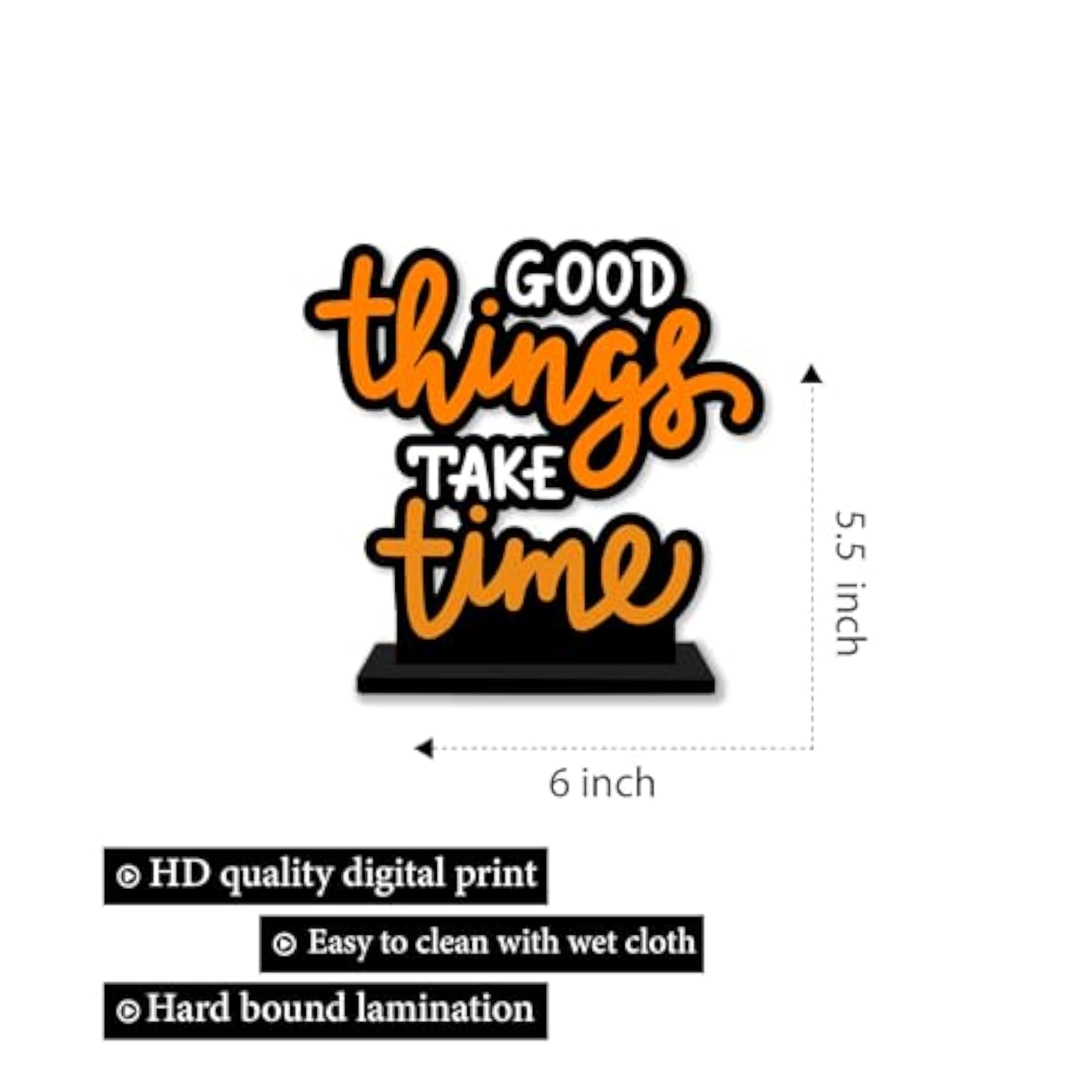Good Things Take Time Quotes Table Decor
