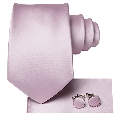 Image of Dubulle Silk Ties Set for Men Formal Paisley Striped Necktie Pocket Square Cufflinks 3PCS Sets Wedding Business Party