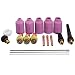 TIG Gas Lens Collets Bodies & 2.0% Lanthanate​d WL20 Sky Blue TIG Welding Tungsten Electrode Kit Fit PTA DB SR WP 17 18 26 TIG Welding Torch 18pcs