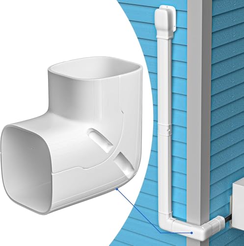 TAKTOPEAK Mini-split Line Set Cover Parts: 3" Vertical Elbow Line Hide Accessories for Mini Split AC HVAC Central, PP Pipe Cover, AC Heating System 9000 12000 18000 24000 BTU, Indoor & Outdoor