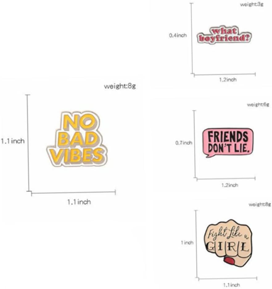 1 Pc Cute Enamel Lapel Pin Cartoon Feminist Dialogue Design Badge Brooch for Clothing Bags Backpacks Jackets Hat Accessories Pins For Telephone Pins Enamel Backpack Pin Set Ad