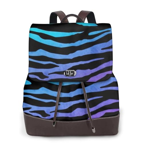 Sac à dos pour femme en cuir imprimé zèbre violet pour vos trajets pro et vos voyages de week-end