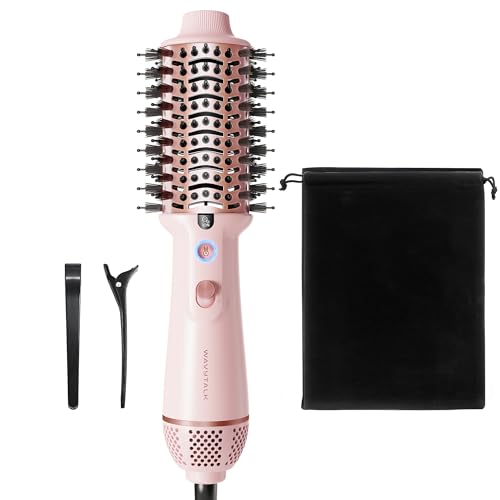 Wavytalk Dual Voltage Hair Dryer Brush for Europe and International Travel, 110V-240V Jet Brush, Ionic Hair Dryer Brush Reduces Damage, Anti-Frizz Straight Hair, Curls and Blowouts, Volumizing