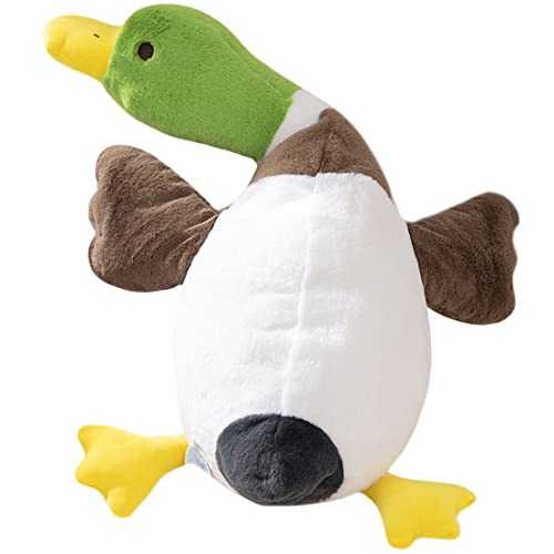 Image of ELAINREN Ultra-Soft Mallard Duck Plush Pillow Cuddle Green Duck Stuffed Farm Animals Toy Lifelike Duckling Plushie Doll Gifts/29.5''