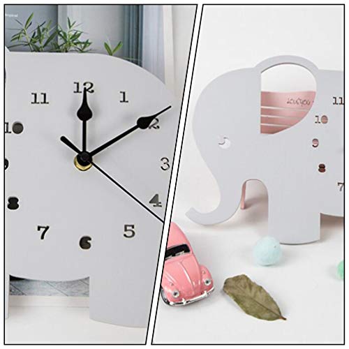 Winomo Wall Clock Decoration Elephant Wall Clock Silent Wall Clock Wall Hanging Elephant Sculpture For Kitchen Living Room Bedroom Home Artwork Gray S Room Decoration #TOP4