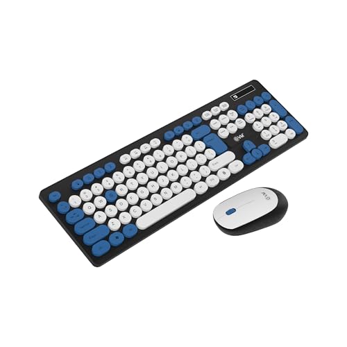 EVM Wireless Keyboard & Mouse Combo, Black, 112 Black, Blue & White - Image 2
