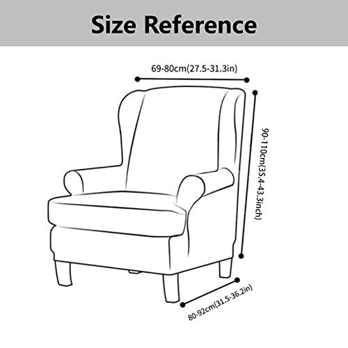 Funda de sillón orejero elástica Konsilsa color I lavable 3