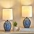 EJIAXIN Ceramic Lamps Set of 2 - Mini Farmhouse Lamps Vintage Small Lamps Decorative for Small Spaces Bedroom Nightstand Living Room Reading Desk End Table Lamp