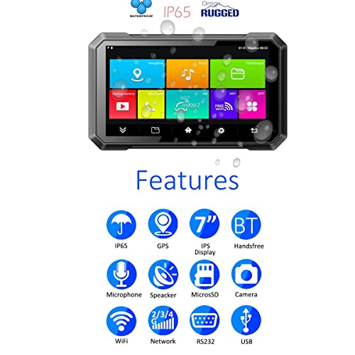 Motorcycle Navigator, Bluetooth, Mobile Phone Interconnection, Motorcycle Bracket, Waterproof，5Nch, Support All Languauge，Touch Access - Compatible #TOP2