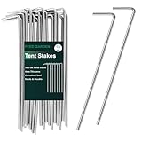 FEED GARDEN 7 Inch Tent Stakes 18 Pack Yard Inflatable Stakes for Outdoor Decorations Metal Pegs Heavy Duty Garden Hooks Camping Tent Spikes for Canopies, Tarp and Outdoor Christmas Decorations
