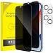 JETech Privacy Full Coverage Screen Protector for iPhone 14 Plus 6.7-Inch with Camera Lens Protector, Anti-Spy Tempered Glass Film, 2-Pack Each