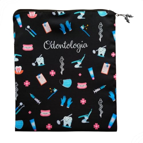 Matellasse - Porta Jaleco e Esteto Organizador de bolsa Necessaire Personalizado Biomedicina Fisioterapia Medicina Veterinária Enfermagem Odontologia Nutrição (ODONTOLOGIA)
