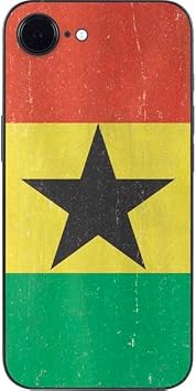 Skinit Decal Phone Skin Compatible with iPhone 16e - Ghana Flag Distressed Design