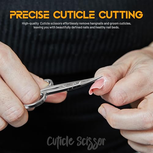 The Cut Factory- Premium Manicure Scissors Multi purpose Stainless Steel Cuticle Pedicure Beauty Grooming Kit for Nail, Eyebrow, Eyelash, Curved Blade High Carbon Steel Anti- Rust Leather Pouch by THE CUT - FACTORY - - Image 9