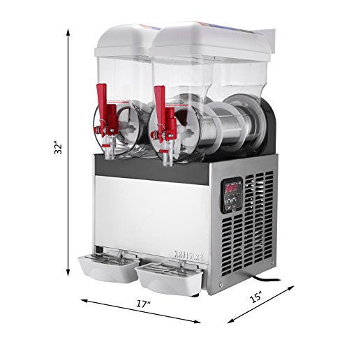 BuoQua Kommerziell Slusheis Maschine 15 L x 2, Slush Eismaschine 400 W, Slusheis Eismaschine -2 ℃ ~ -3 ℃, 41 kg Slushie… – Bild 3