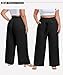 OLRIK Plus Size Pants for Curvy Women, High Waisted Wide Leg Pants Spring Clothes 2026 Fashion Black-3X
